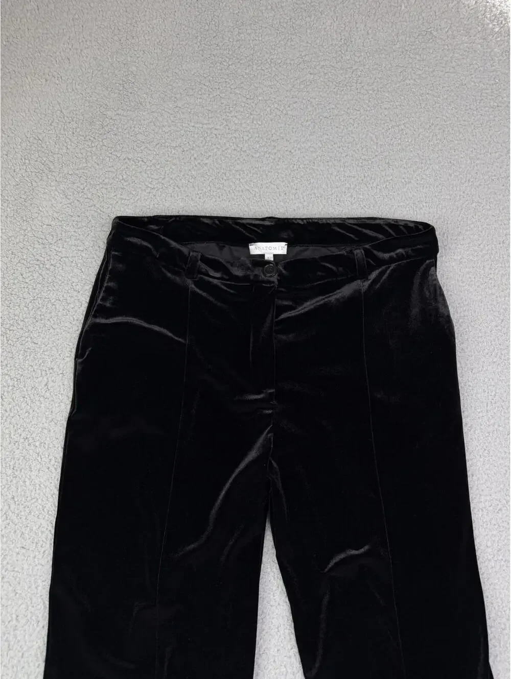 Anatomie Stretch Velvet Slim Leg Black Pants Women's L (34x29) High Rise - Picture 14 of 15